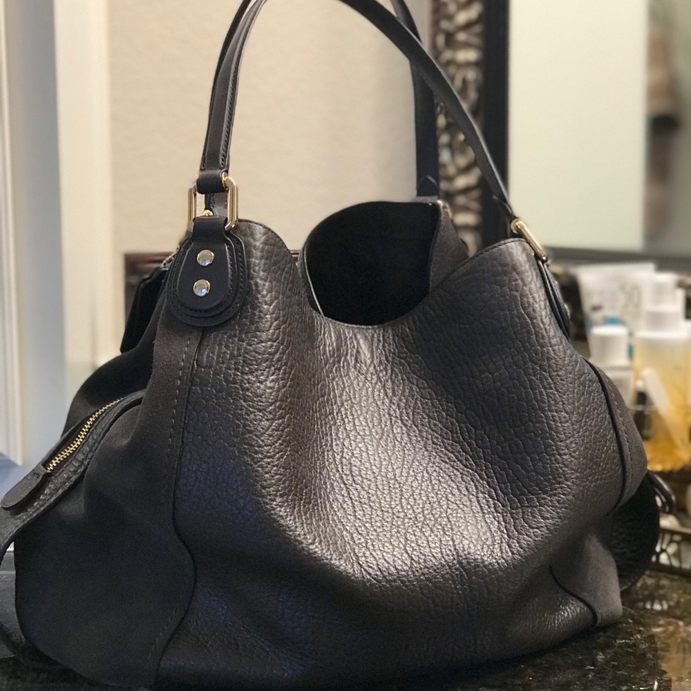 Coach Edie suede & leather BROWN  bag.